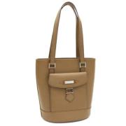 Pre-owned Leather shoulder-bags Burberry Vintage , Beige , Dames