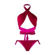 Bordeaux Halter Bikini Set Reina Olga , Red , Dames