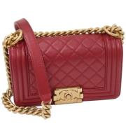 Pre-owned Leather chanel-bags Chanel Vintage , Red , Dames