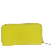 Pre-owned Leather wallets Chanel Vintage , Yellow , Dames