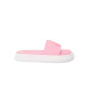 Roze Logo Slippers Moncler , Pink , Dames