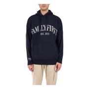 Wollen hoodie met logo Family First , Blue , Heren