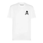 Witte Katoenen Skull Tee Philipp Plein , White , Heren