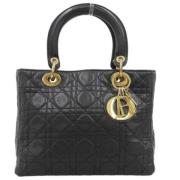 Pre-owned Leather handbags Dior Vintage , Black , Dames