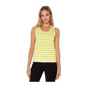 Gestreepte Mouwloze Top Geel Wit Moncler , Yellow , Dames