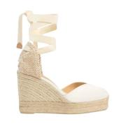 Witte Espadrilles met 11cm Sleehak Castañer , White , Dames