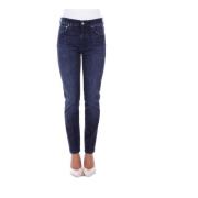 Denim Skinny Stretch Jeans met Logo Dondup , Blue , Dames