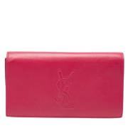 Pre-owned Leather clutches Yves Saint Laurent Vintage , Pink , Dames