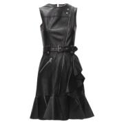 Pre-owned Leather dresses Alexander McQueen Pre-owned , Black , Dames