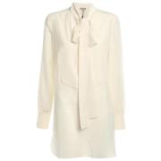 Pre-owned Silk tops Burberry Vintage , White , Dames