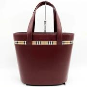 Pre-owned Leather shoulder-bags Burberry Vintage , Red , Dames