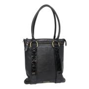 Pre-owned Leather shoulder-bags Burberry Vintage , Black , Dames