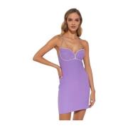 Kristallen Band Mini Jurk in Lila Philipp Plein , Purple , Dames