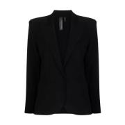 Zwarte blazer met klittenbandsluiting Norma Kamali , Black , Dames