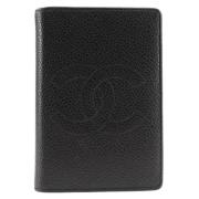 Pre-owned Leather wallets Chanel Vintage , Black , Dames