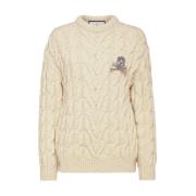 Witte trui met broche Philipp Plein , Beige , Dames