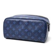 Pre-owned Canvas clutches Louis Vuitton Vintage , Blue , Heren