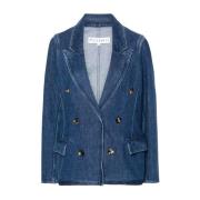 Navy Double-Breasted Denim Blazer JW Anderson , Blue , Dames