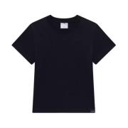 Zwart Logo T-shirt Ronde Hals Korte Mouw Courrèges , Black , Dames