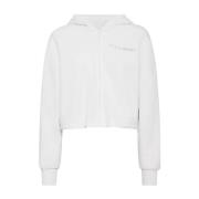 Witte hoodie met Scratch design Plein Sport , White , Dames