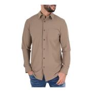 Stretch Nylon Shirt - Bruin Guess , Brown , Heren