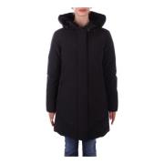 Zwarte Jassen met Logokraag Woolrich , Black , Dames