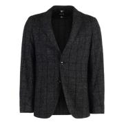 Klassieke Wollen Jas Hugo Boss , Black , Heren