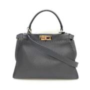 Pre-owned Leather handbags Fendi Vintage , Gray , Dames