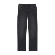 Zwarte high waist straight leg jeans Anine Bing , Black , Dames