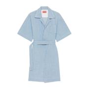 Denim Mini Wikkeljurk Kenzo , Blue , Dames