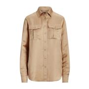 Satijnen Blouse Ralph Lauren , Beige , Dames