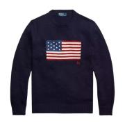 Navy katoenen trui Ralph Lauren , Brown , Heren