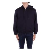 Blauwe Hoodie Logo Rits Zakken Emporio Armani , Blue , Heren