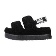 Platte Fluffy Sandalen UGG , Black , Dames