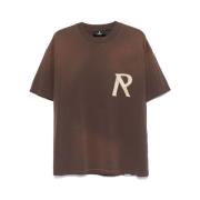 Cedar Brown Logo-Tape T-shirt Represent , Brown , Heren