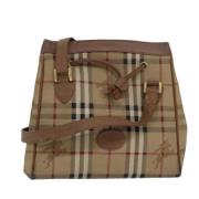 Pre-owned Leather shoulder-bags Burberry Vintage , Beige , Dames