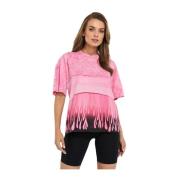 Roze Fire Print T-shirt Kenzo , Pink , Dames