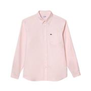 Regular Fit Poplin Overhemd Lacoste , Pink , Heren