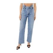 Hoge Taille Wijde Pijp Jeans Agolde , Blue , Dames