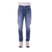 Denim Jeans met Logo Achterzak Dondup , Blue , Heren