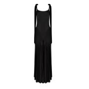 Zwarte Satijnen Maxi Jurk Nina Ricci , Black , Dames