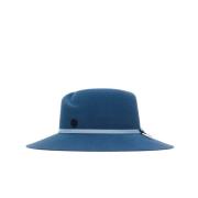 Blauwe Fedora Hoed Virginie Stijl Maison Michel , Blue , Dames