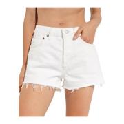 Vintage Parker Witte Denim Shorts Agolde , White , Dames