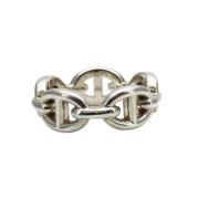 Pre-owned Metal rings Hermès Vintage , Gray , Dames