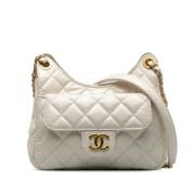 Pre-owned Leather crossbody-bags Chanel Vintage , White , Dames