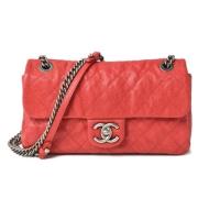 Pre-owned Leather chanel-bags Chanel Vintage , Red , Dames