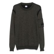 Lamswol Crewneck Sweater met Ciniglia Detail C.p. Company , Blue , Her...