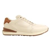 Witte Leren Lage Sneaker Greve , White , Heren