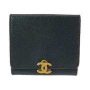 Pre-owned Leather wallets Chanel Vintage , Black , Dames