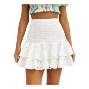 Witte Geborduurde Minirok Charo Ruiz Ibiza , White , Dames